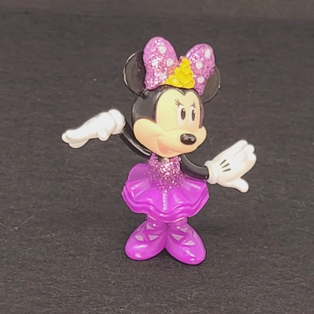 Disney Minnie Mouse GLITTER Purple Figure CAKE TOPPER Happy Meal Toy